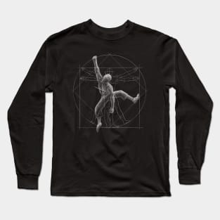 Vitruvian Man Climbing Artwork Climber Boulderer Long Sleeve T-Shirt